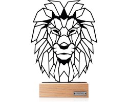 Lifestaal® - Ornament op voet - Decoratie woonkamer - Decoratie - Woondecoratie - Leeuw - Jungle - Jungle decoratie - Leeuwenkop - 32 x 15 cm
