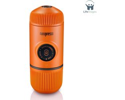 LifeStages - Draagbare Koffiemachine - Nanopresso Draagbare Espressomachine - Handmatige Koffiezetapparaten met 18 Bar Druk - Upgradeversie van Minipresso - Draagbare Koffiezetapparaat voor Kantoor, Fietsen, Wandelen - Oranje