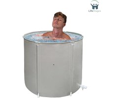 LifeStages - Ijsbad - Opvouwbaar Bad Voor Volwassenen - Vrijstaand Bad - Mobiel Ijsbad - Warm Grijs - Zwart