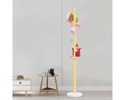 LifeStages® Kinderkapstok, kinderkapstok, stabiel kledingrek voor de kinderkamer met paddestoeldesign, een uniek vormgegeven kapstok, 7 mooie haken en een verzwaarde voet om inzakken te voorkomen