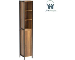 LifeStages - Kolomkast staand badkamer - Staande kolomkast - 30 x 28 x 168CM