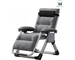 LifeStages - Loungestoel Buiten - Met Bijzettafel - Zero Gravity Fauteuil - Outdoor Lounge Stoel - Stevig En Comfortabel - Ondersteunt Tot 200 KG