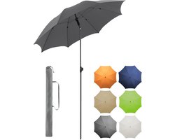 LifeStages® Parasol - UV-bescherming 50+ voor balkon tuin terras zomer - titanium afwerking knikvoorziening draaivergrendeling incl. draagtas, grijs