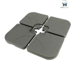 LifeStages - Parasoltegels - Parasoltegels - Parasolgewicht - Set Van 4 Gewichten Voor Parasolhouders - Elementen 50 X 50 X 7,5 Cm - Water Of Zand Tot 100 Kg