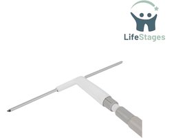 LifeStages - Ramenwasser Telescopisch - 2-in-1 Raamreinigingsset - Telescopische Glasreinigingsset - Uitschuifbare steel tot 1,3M - 2 Herbruikbare Microvezel Pads - Rubberen Trekker, Verwisselbare Kop - Streeploos - Spiegel/ Autowisser