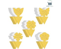 LifeStages - Rouwvliegjes Bestrijden - Rouwmuggen - Insecticidevrije Kleefval voor Kamerplanten - Bestrijding Van Kleverige Vangers voor Planten, Binnen- en Buiteninsecten - Vliegencontrole - Waterdicht en Niet Giftig - 50 Stuks - Geel