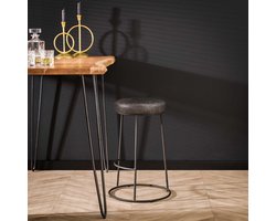 LifestyleFurn Barstoel - set van 4 - Quandra - PU - Grijs