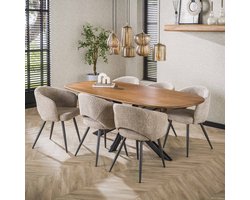 LifestyleFurn Deens Ovale Eettafel Syeda - Mangohout - 215 x 105cm
