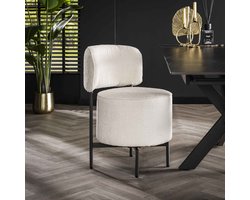 LifestyleFurn Draaibare Eetkamerstoel - set van 2 - Karlita - Bouclé - Wit