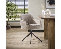 LifestyleFurn Draaibare Eetkamerstoel - set van 2 - Lavonne - Rich stof - Zand