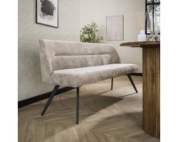 LifestyleFurn Eetkamerbank Lavonne - Rich stof - 188cm - Zand