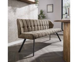 LifestyleFurn Eetkamerbank Thandie - Bouclé - 180cm - Taupe