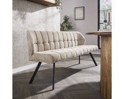 LifestyleFurn Eetkamerbank Thandie - Bouclé - 180cm - Zand