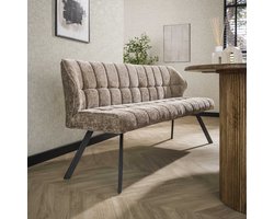 LifestyleFurn Eetkamerbank Thandie - Rich stof - 180cm - Champagne