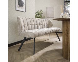 LifestyleFurn Eetkamerbank Thandie - Rich stof - 180cm - Zand
