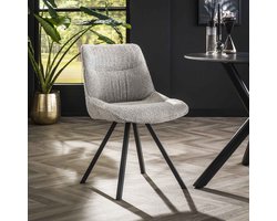 LifestyleFurn Eetkamerstoel - set van 2 - Kwadwo - Bouclé - Grijs