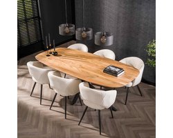 LifestyleFurn Eettafel Imre - Deens ovaal - Acaciahout - 215 x 105cm