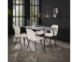 LifestyleFurn Eettafel Tyshelle - Keramiek - 140 x 80cm