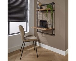 LifestyleFurn Hangend Bureau Sharlie Massief Acacia - Massief acacia naturel