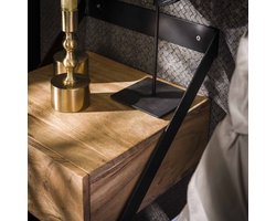 LifestyleFurn Hangend Nachtkastje Edie Acaciahout, Set van 2 stuks - Massief acacia naturel