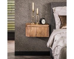 LifestyleFurn Hangend Nachtkastje Sharmila - Mangohout - Set van 2 stuks