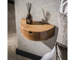 LifestyleFurn Hangend Nachtkastje Vita - Met 1 lade - Acaciahout