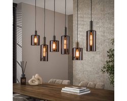 LifestyleFurn Hanglamp Deatra 6-lamps - Sienna brown