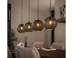 LifestyleFurn Hanglamp Henson - Artic black - 4-lamps