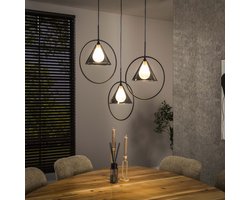LifestyleFurn Hanglamp Jordie Smoke glas, 3-lamps - Smoke grey glas