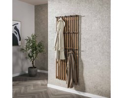 LifestyleFurn Kapstok Darah - Latjes Mangohout met 14 haken - 160 x 60cm