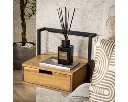 LifestyleFurn Nachtkastje Cruz Acaciahout en metaal, Met 1 lade - Bruin,Hout,Naturel