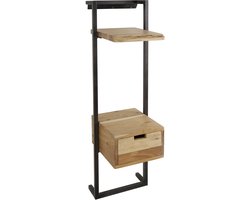 LifestyleFurn Nachtkastje Cruz Acaciahout en metaal, Met 1 lade - Bruin,Hout,Naturel