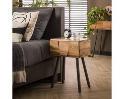 LifestyleFurn Nachtkastje Eryka Acaciahout - Massief acacia naturel