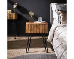 LifestyleFurn Nachtkastje Sharmila - Mangohout - Met 1 lade