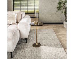 LifestyleFurn Organische Bijzettafel Cassidi Glas, 38 x 33cm - Goud Antiek