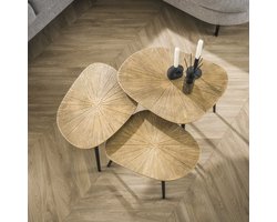 LifestyleFurn Organische Salontafel Katrell - Ray Metal - Set van 3 stuks