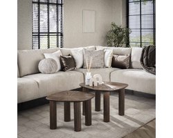 LifestyleFurn Organische Salontafel Sadaf - Teakhout - Set van 2 stuks