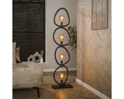 LifestyleFurn Organische Vloerlamp Joelle 4-lamps, Artic Black finish - Artic zwart