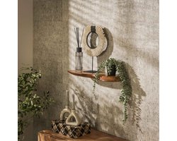 LifestyleFurn Organische Wandplank Lavar Acaciahout, 60cm - Massief acacia naturel