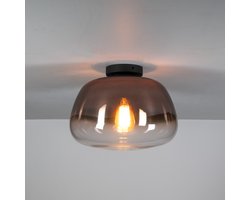 LifestyleFurn Plafondlamp Jarrod Koper glas