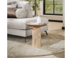 LifestyleFurn Ronde Bijzettafel Shavonna Acaciahout, 40cm - Massief acacia naturel