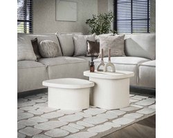 LifestyleFurn Salontafel Chari - Organisch - Set van 2 stuks - 57 x 44cm