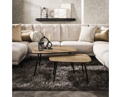 LifestyleFurn Salontafel Corky - Metallic - Set van 2 stuks