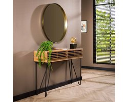 LifestyleFurn Sidetable Crissy Mangohout, 120cm - Massief mango zandkleur