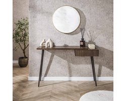 LifestyleFurn Sidetable/Kaptafel Alania Acaciahout, 120cm - Massief acacia bruin