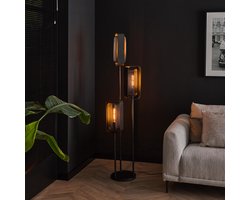 LifestyleFurn Vloerlamp Allyse 3-lamps - Artic Zwart