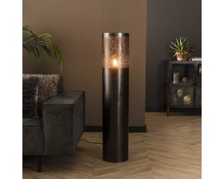 LifestyleFurn Vloerlamp Bryston - 120cm hoog - Zwart Nikkel
