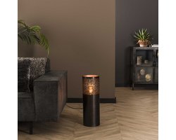 LifestyleFurn Vloerlamp Bryston - 60cm hoog - Zwart Nikkel