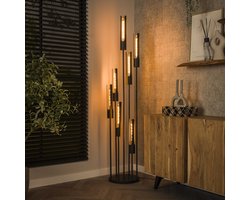 LifestyleFurn Vloerlamp Charnelle 7-lamps, Artic Black - Artic zwart