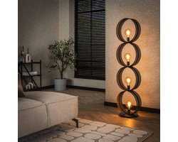 LifestyleFurn Vloerlamp Dalvin - Charcoal finish - 4-lamps